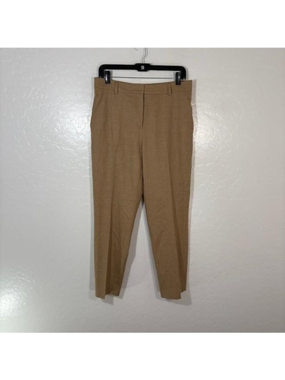 Akris Pants Womens 10 Tan Wool Blend Tapered Ankle Dress Trousers Career Office